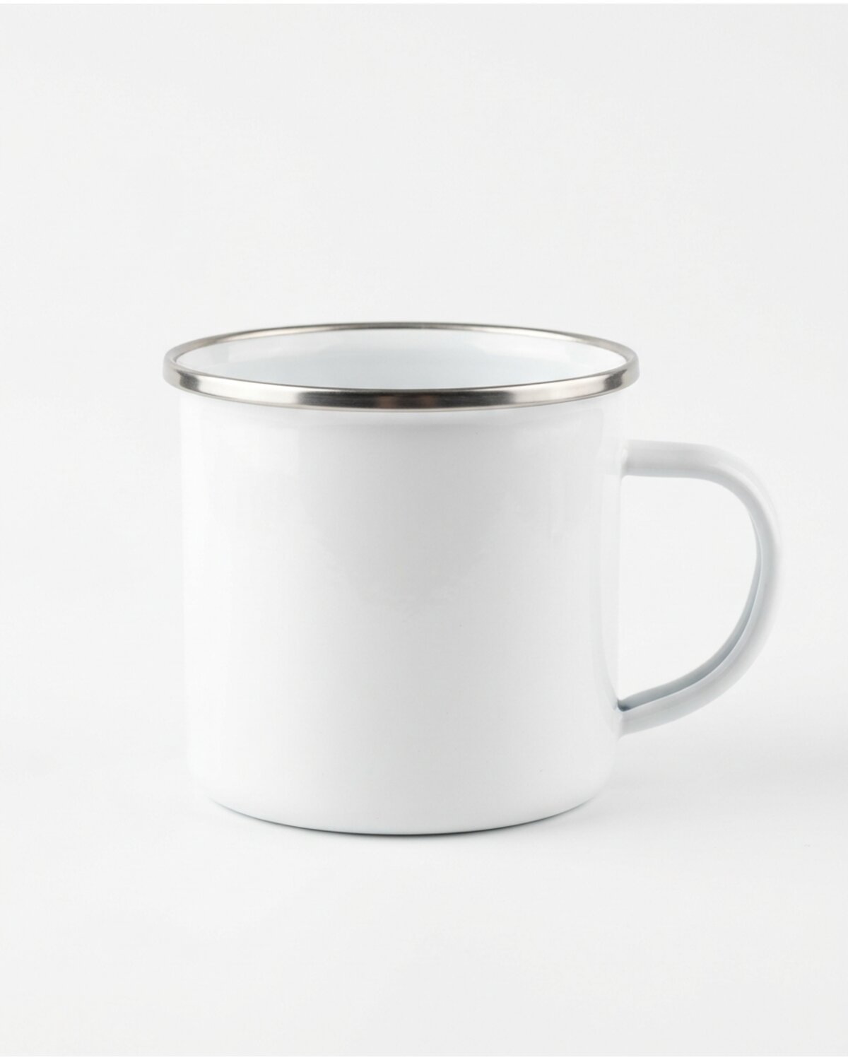 Enamel Mug 430ml, White, front