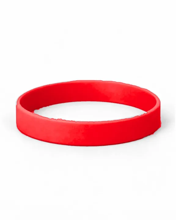 Custom Silicone Wristband, adult/youth, Red, front