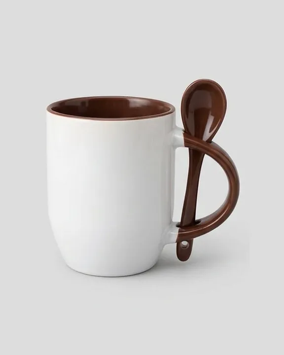 Spoon Mug, Brown, front