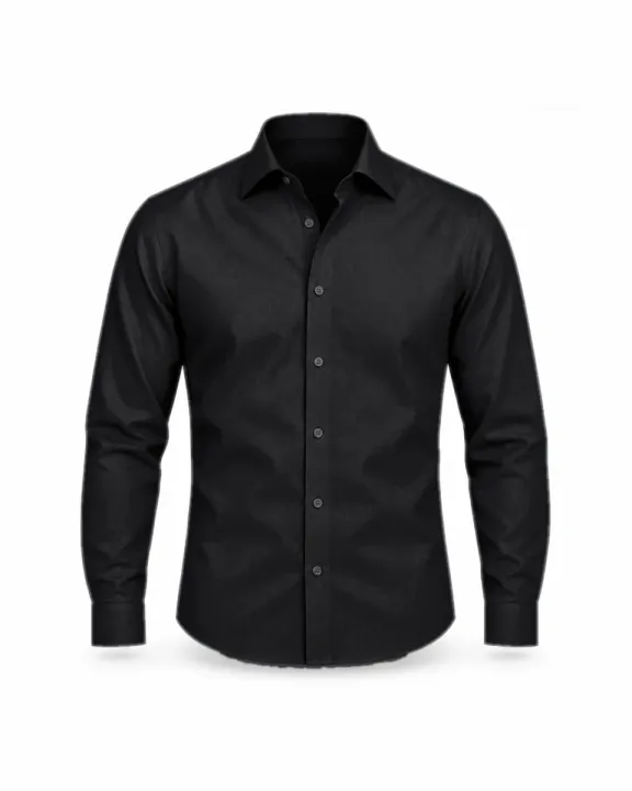 Office/work shirt, Black, front