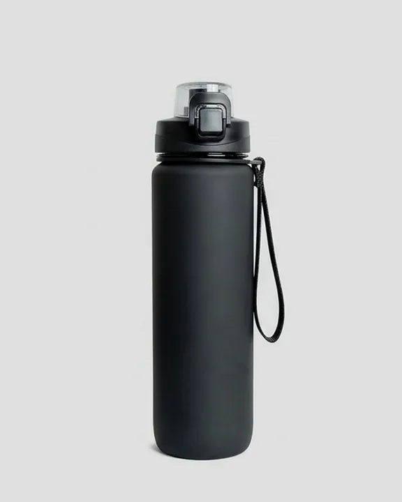 Plastic Water Bottle WB014, 1 L, Black, front