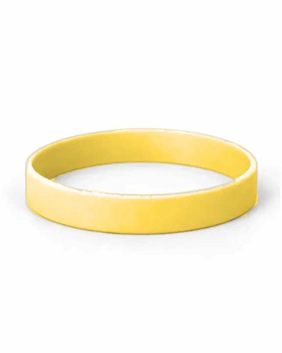 Custom Silicone Wristband, adult/youth, Yellow, front