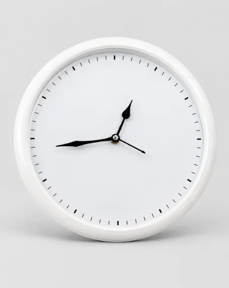 Branded Wall Clock, White, front