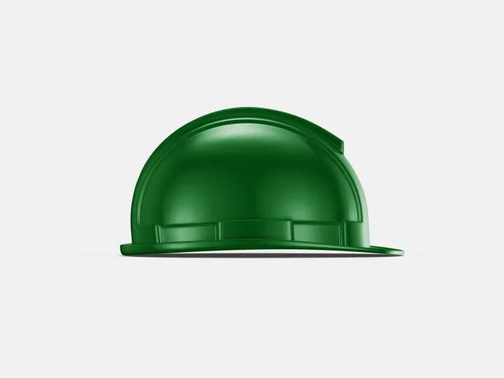 Hard hat, Green, side