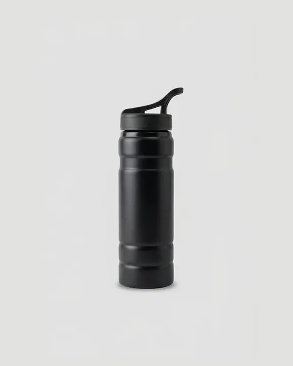 Metallic Water Bottle 004, Black, front