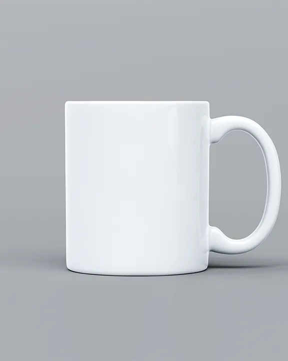 Ceramic mug 330 ml, White, front