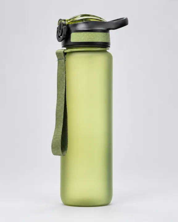 Frosted Water Bottle 750ml, Green, front