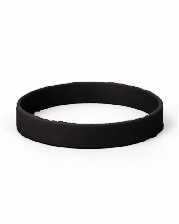 Custom Silicone Wristband, adult/youth, Black, front