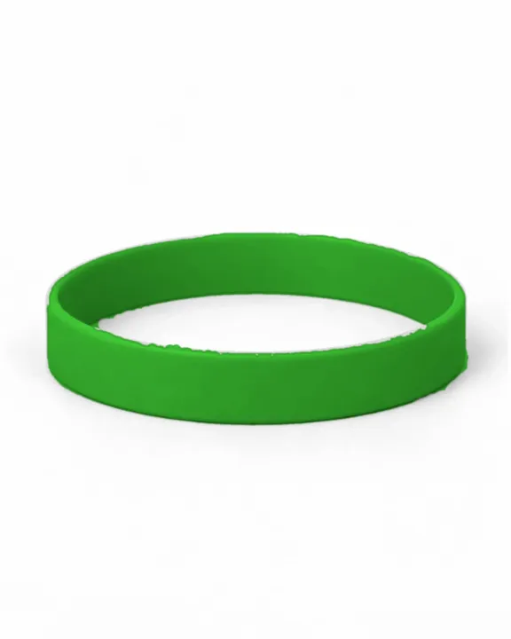 Custom Silicone Wristband, adult/youth, Green, front