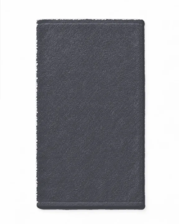 Embroidered Face / Hand Towel, Charcoal grey, front