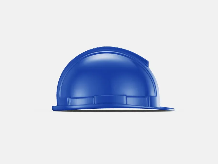 Hard hat, Blue, side