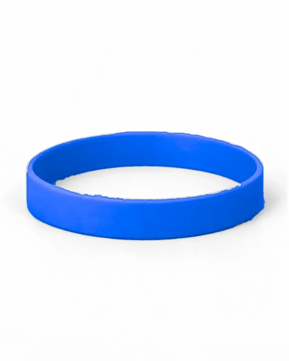 Custom Silicone Wristband, adult/youth, Blue, front