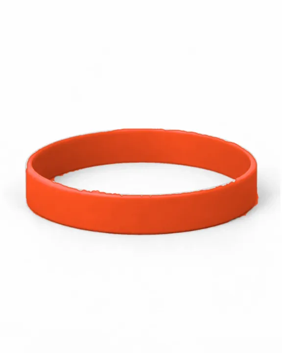 Custom Silicone Wristband, adult/youth, Orange, front