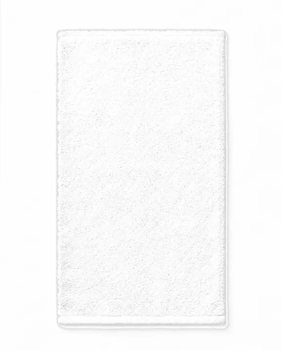 Embroidered Face / Hand Towel, White, front