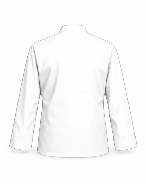 Branded Chef Jacket, White, back