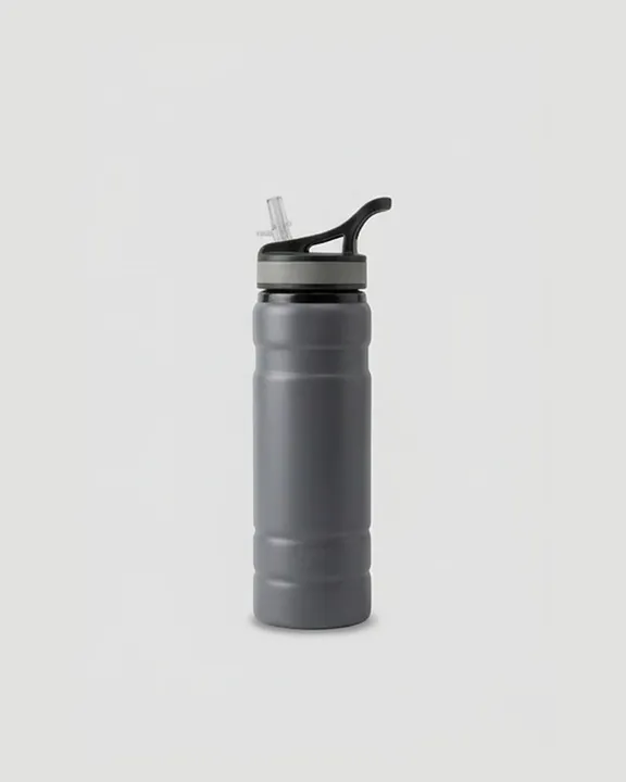 Metallic Water Bottle 004, Grey, front