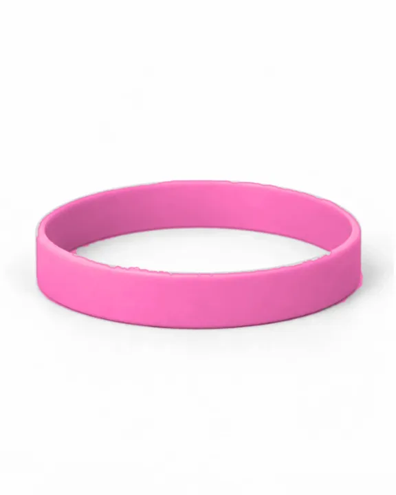 Custom Silicone Wristband, adult/youth, Pink, front