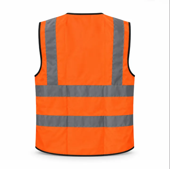 Reflective safety vest, Orange, back