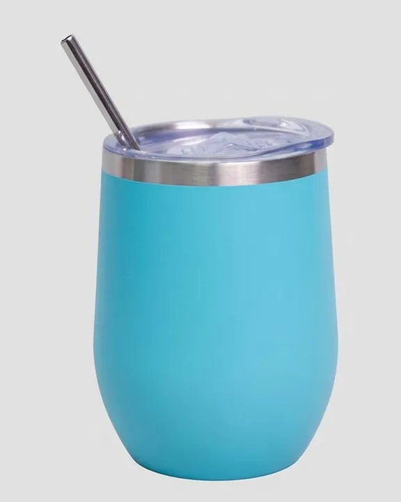 Thermal Mug 005, 350 ml, Cyan Blue, front