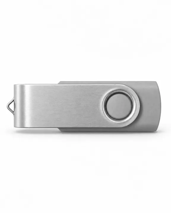 Branded USB Flash Drive (8/16/32/64 GB), Silver, front