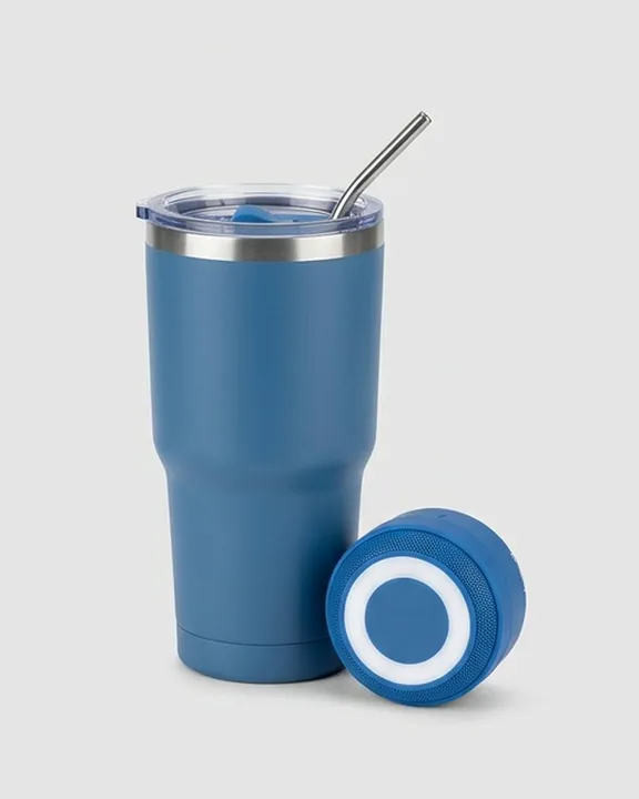 Thermal Mug 014 with Bluetooth Speaker, Blue, front