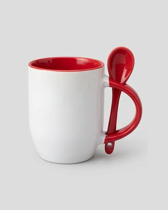 Spoon Mug, Red, front
