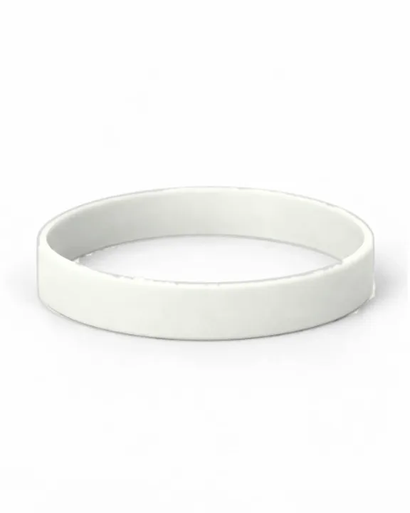 Custom Silicone Wristband, adult/youth, White, front