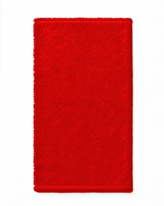 Embroidered Face / Hand Towel, Red, front