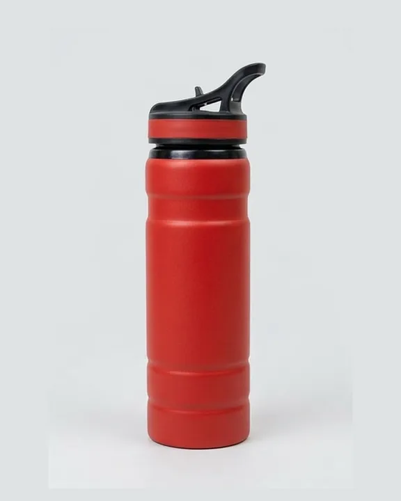 Metallic Water Bottle 004, Red, front