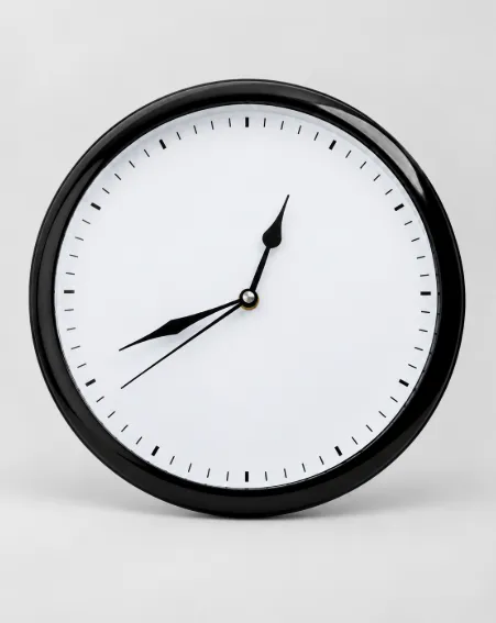 Branded Wall Clock, Black, front