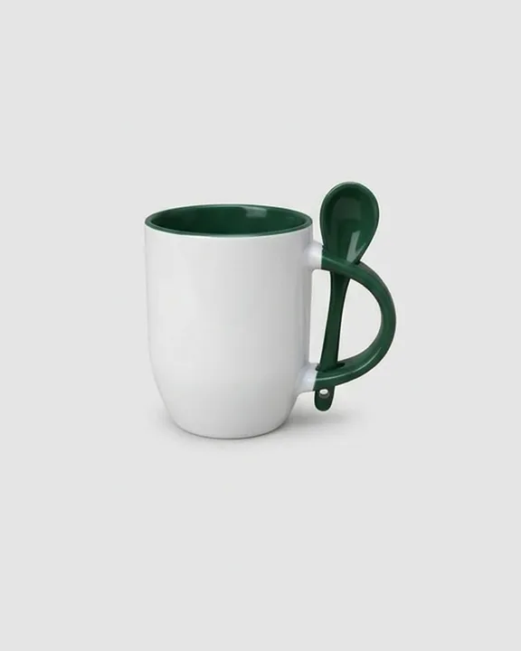 Spoon Mug, Dark Green, front