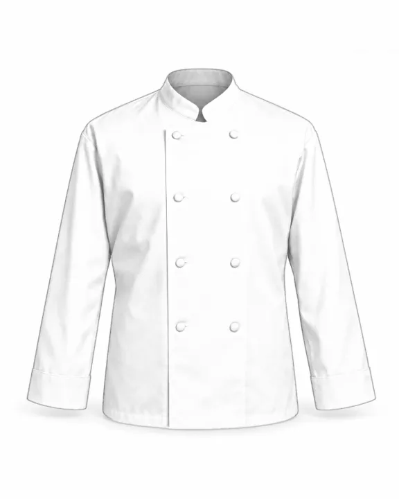 Branded Chef Jacket, White, front